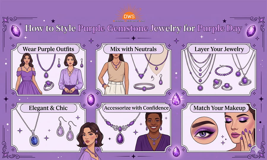 How to Style Purple Gemstone Jewelry for Purple Day